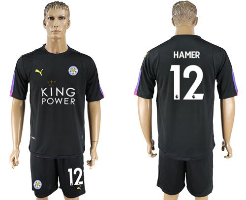 Leicester City #12 Hamer Black Goalkeeper Soccer Club Jersey - Click Image to Close